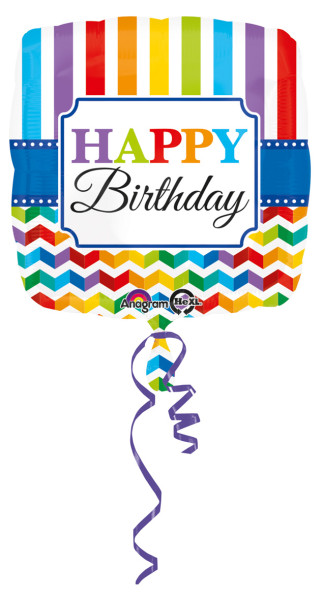 Rainbow fødselsdag folie ballon 43cm
