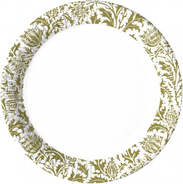 8 Golden Royal Flower paper plates 23cm