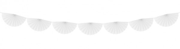 Ghirlanda di rosette Norma bianco 3m x 40cm