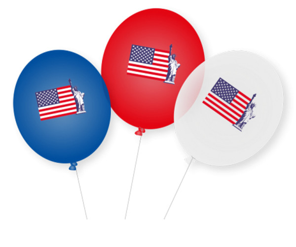 8 USA stick balloons New York 28cm