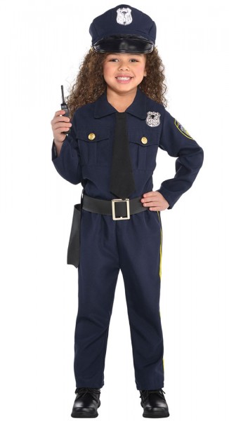 Blå politibetjent barnedragt
