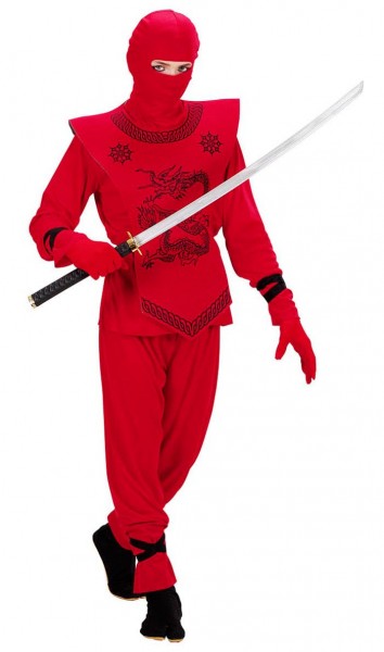 Ninja fighter kids kostume rød
