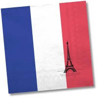 20 Frankreich Servietten Eiffelturm 33cm