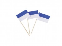 200 brochettes de fête drapeaux Schützenfest bleu-blanc 8cm