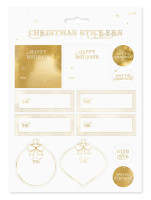 Förhandsgranskning: 10 ark julklistermärken guld