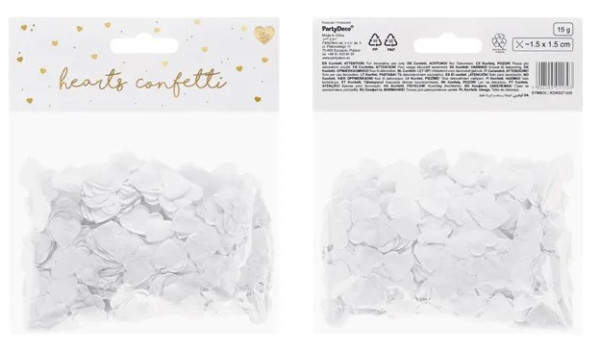 Witte hartjes confetti 15g