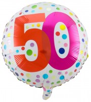 Splendide ballon aluminium 50e anniversaire 45cm