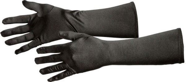 Czarne aksamitne rękawiczki 40 cm