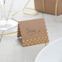 Preview: 10 Golden Nature place cards 6 x 6cm