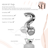Vorschau: XXL Zahl 2 Silber Ballonbouquet-Set mit Heliumbehälter