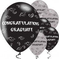 6 Congratulation Graduate Luftballons 28cm
