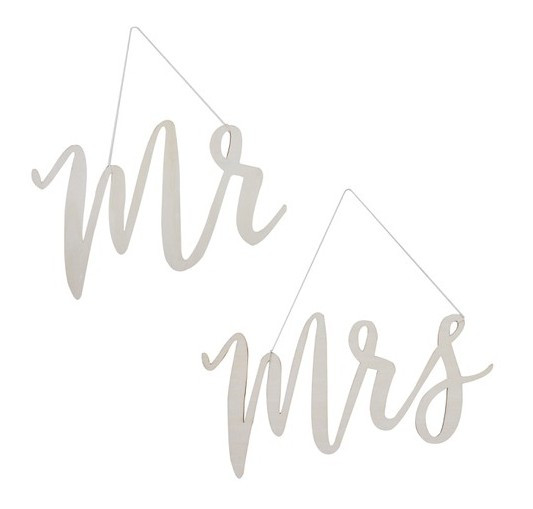 2 carteles de Mr & Mrs de boda de cuento de hadas