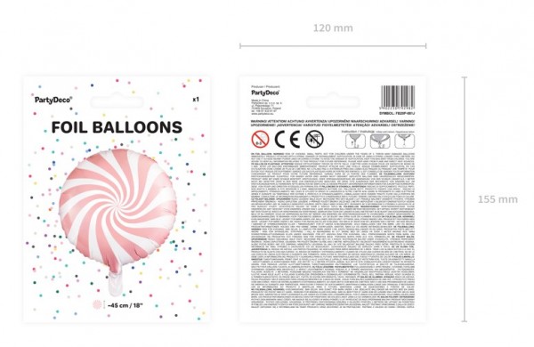 Ballon aluminium bonbon rose 45cm