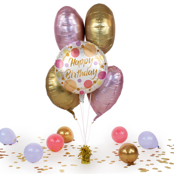 Heliumballon in der Box Shiny Dots Birthday