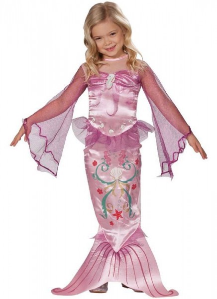 Lille pink havfrue børn kostum