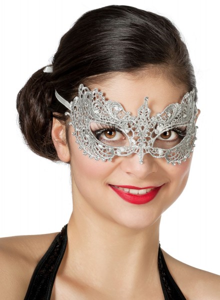 Filigree silver lace mask