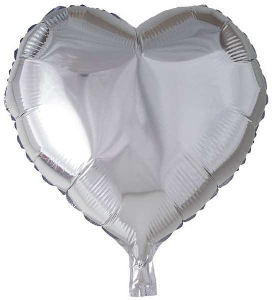 Folienballon Herz Silber 45 cm