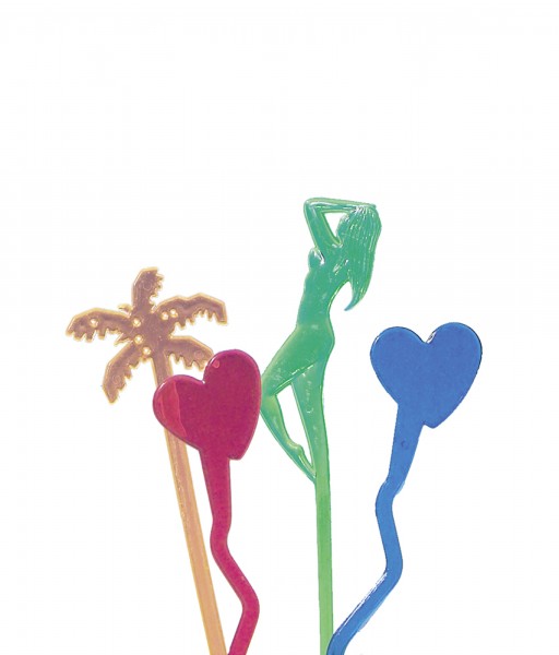 50 Caribbean Love Mixing Stick Färgglad Transparent