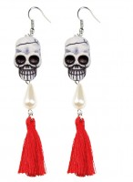 Preview: Skull & Pearl Fringe Earrings