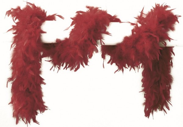 Feather boa scarf wine red 180cm
