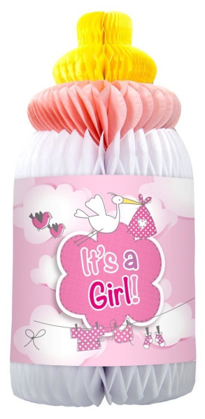 Paper decoration Adebar Its A Girl baby bottle