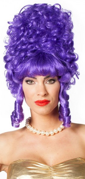 Unusual baroque curly wig violet