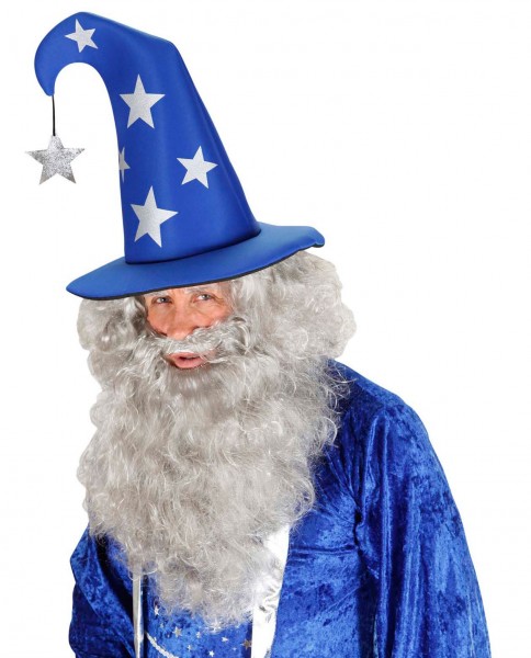 Blauwe magische hoed met asterisk 4