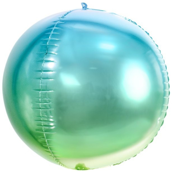 Blågrøn folie ballon kugle 36cm