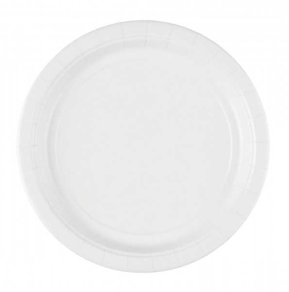 20 assiettes en papier Classic en blanc 22,8 cm