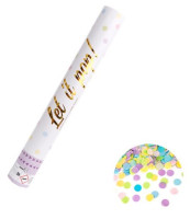 Bunte Pastell-Dots Konfettikanone 40cm
