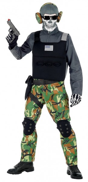 Skelet soldaat kostuum voor kinderen