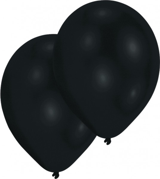 Set van 10 ballonnen zwart parelmoer 27,5cm