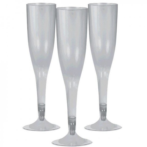 20 sølvfarvede champagneglas 162ml