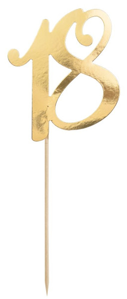 Gouden 18e taarttopper 20,5 cm