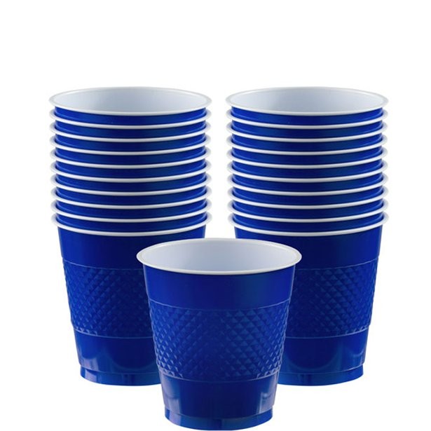 Стаканчики синие / пластиковые / Party Cups синиу. Посуда Royal Blue. Tarepanda Cup Plastic Blue.