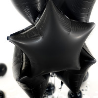 Vorschau: 5 Heliumballons in der Box matte Black Stars