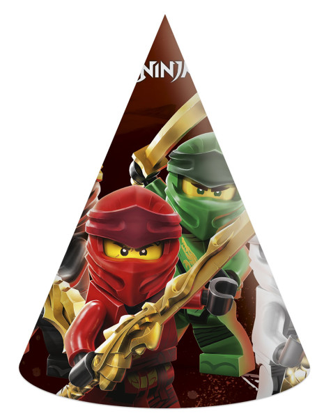 6 Lego Ninjago feestmutsen 16cm