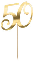 Preview: Golden 50th cake topper 20.5cm