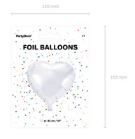 Oversigt: Herzilein folieballon hvid 45cm