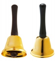 Preview: Christmas Bell Prop Gold Black 13cm