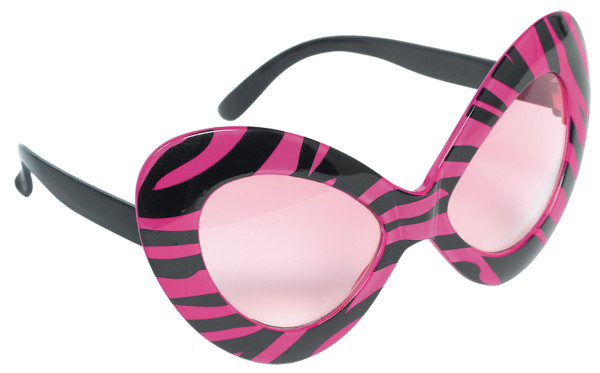 Czarno-różowe okulary Hollywood Diva z lat 80