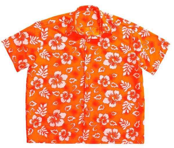 Orange Hawaii-skjorte til mænd