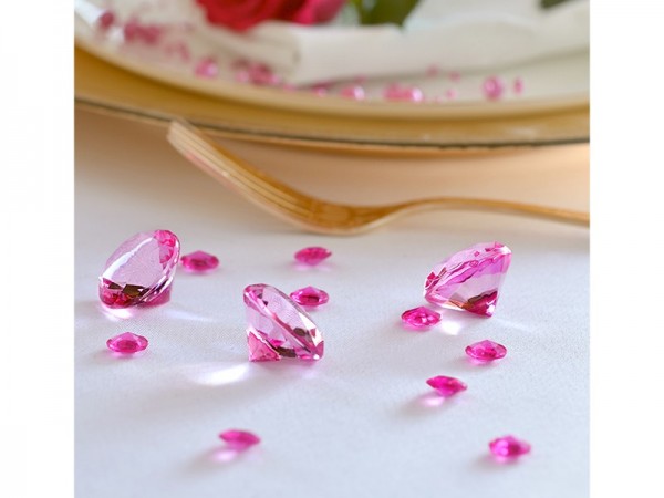 100 scattered diamonds pink 1.2cm 2