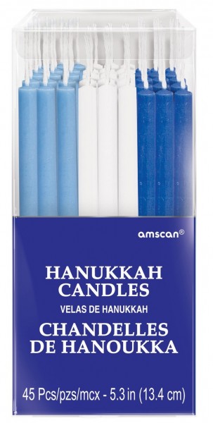 45 Happy Hanukkah candles 13.4cm