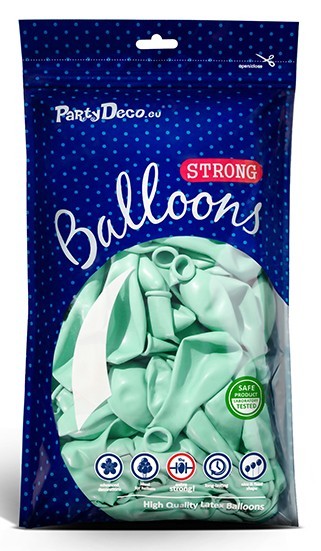 50 ballons étoiles de fête menthe turquoise 27cm