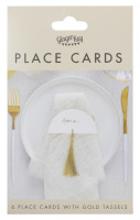 Vista previa: 6 tarjetas de mesa Modern Luxe con borla