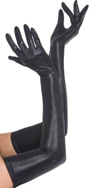 Sexy patent leather gloves in black