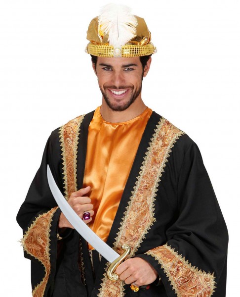 Chapeau de sultan oriental avec perles 2