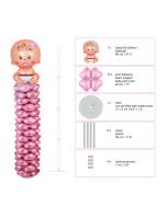 Preview: Baby girl foil balloon stand