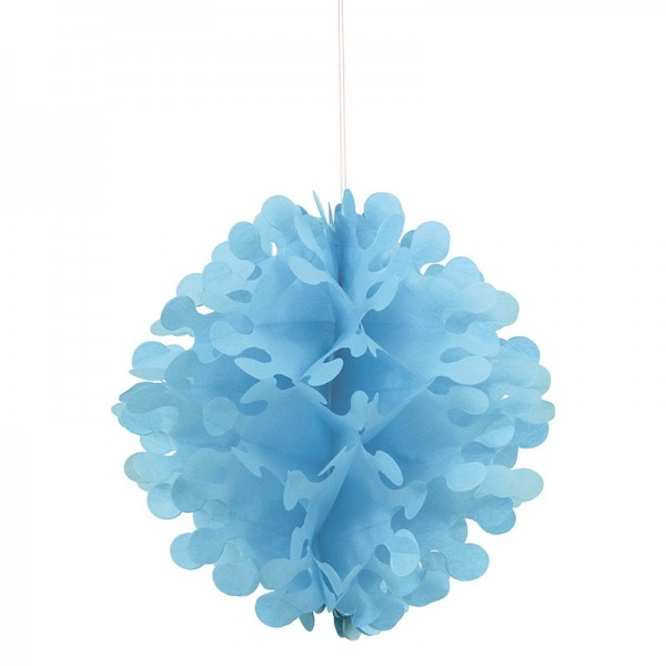 Kula Deko Fluffy o strukturze plastra miodu niebieska 30 cm
